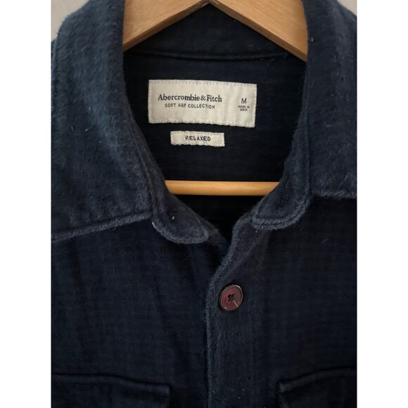 Abercrombie & Fitch Relaxed Blue Plaid Heavyweight w/Pockets Shacket Size Medium - Picture 4 of 10